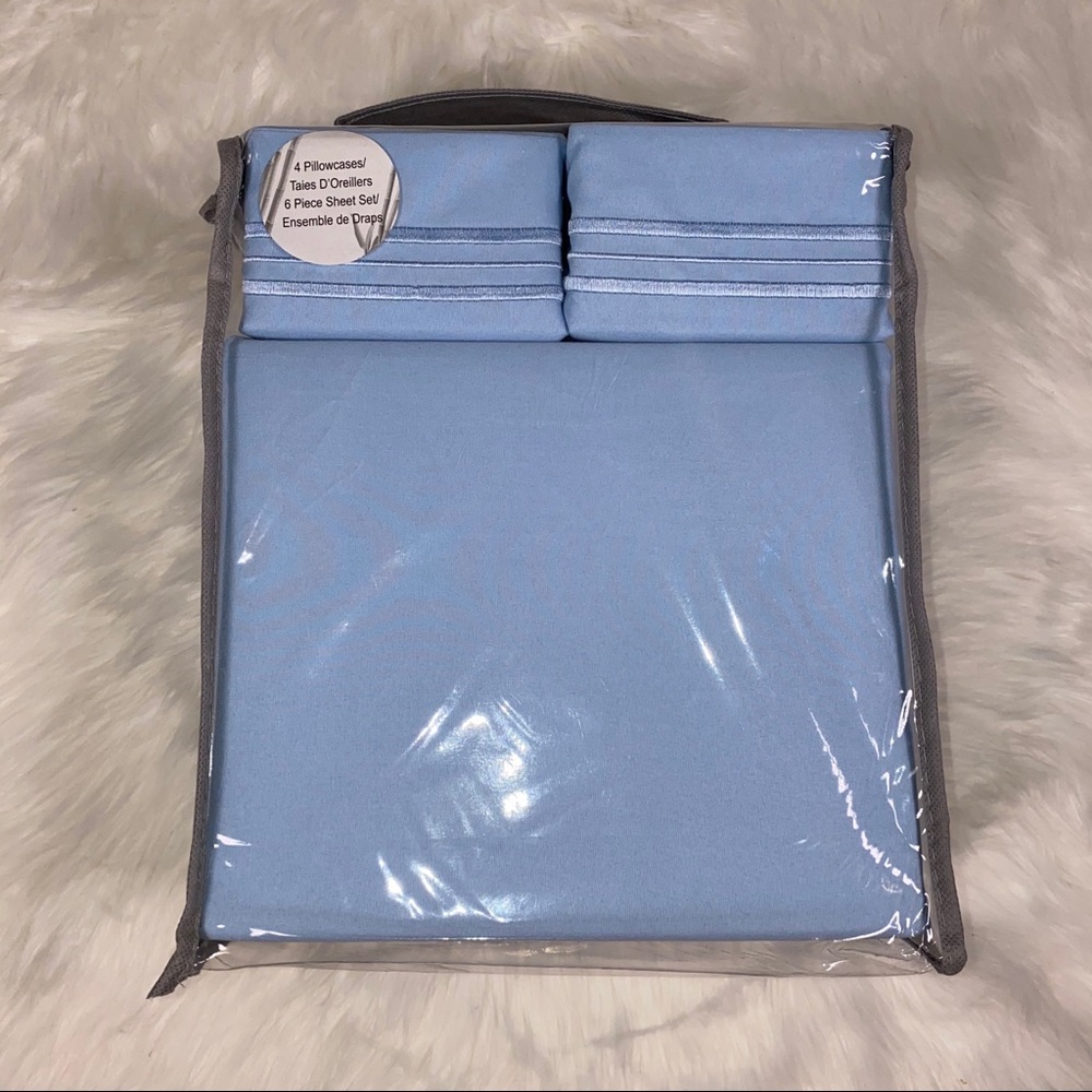 ✨SALE✨King 6pc Baby Blue Bedsheets - Picture 2 of 5